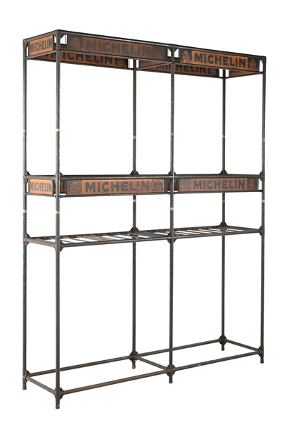 LARGE MICHELIN TIRES METAL TIRE RACK DISPLAY. 