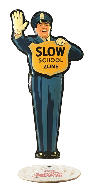 COCA-COLA CROSSING GUARD SIGN “SLOW SCHOOL ZONE”