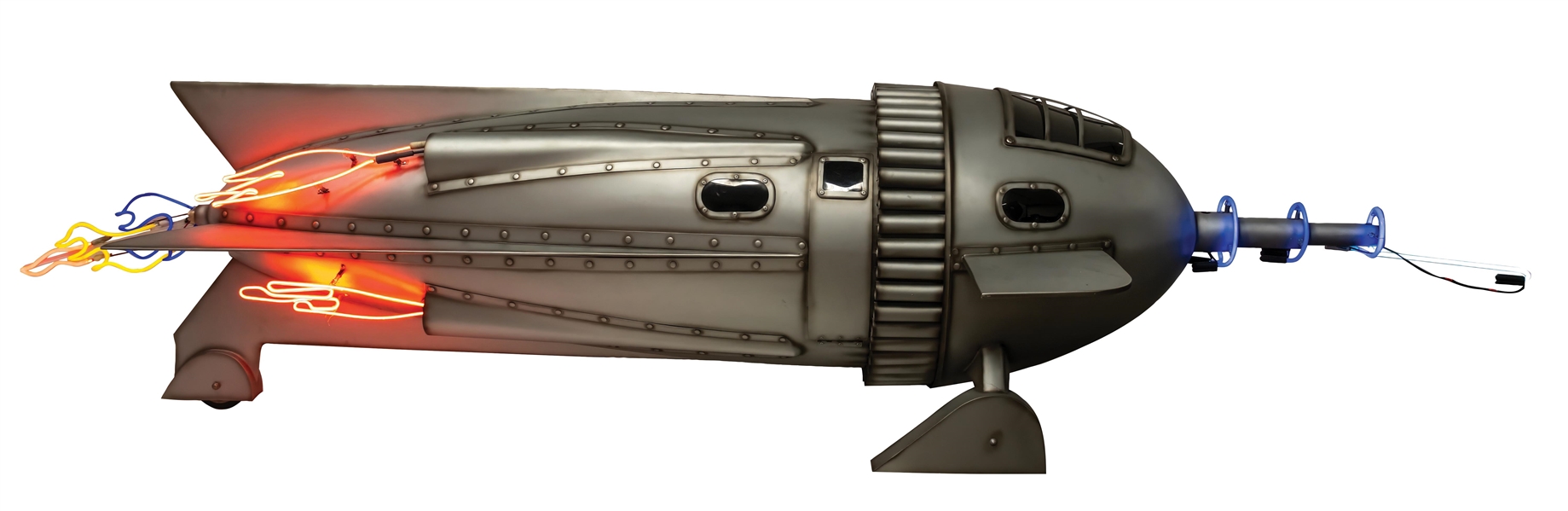 LARGE NEON ROCKET SHIP