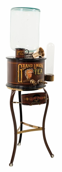 EARLY 20TH CENTURY WATER COOLER & DISPENSER RESTORED IN GRAND UNION TEA MOTIF