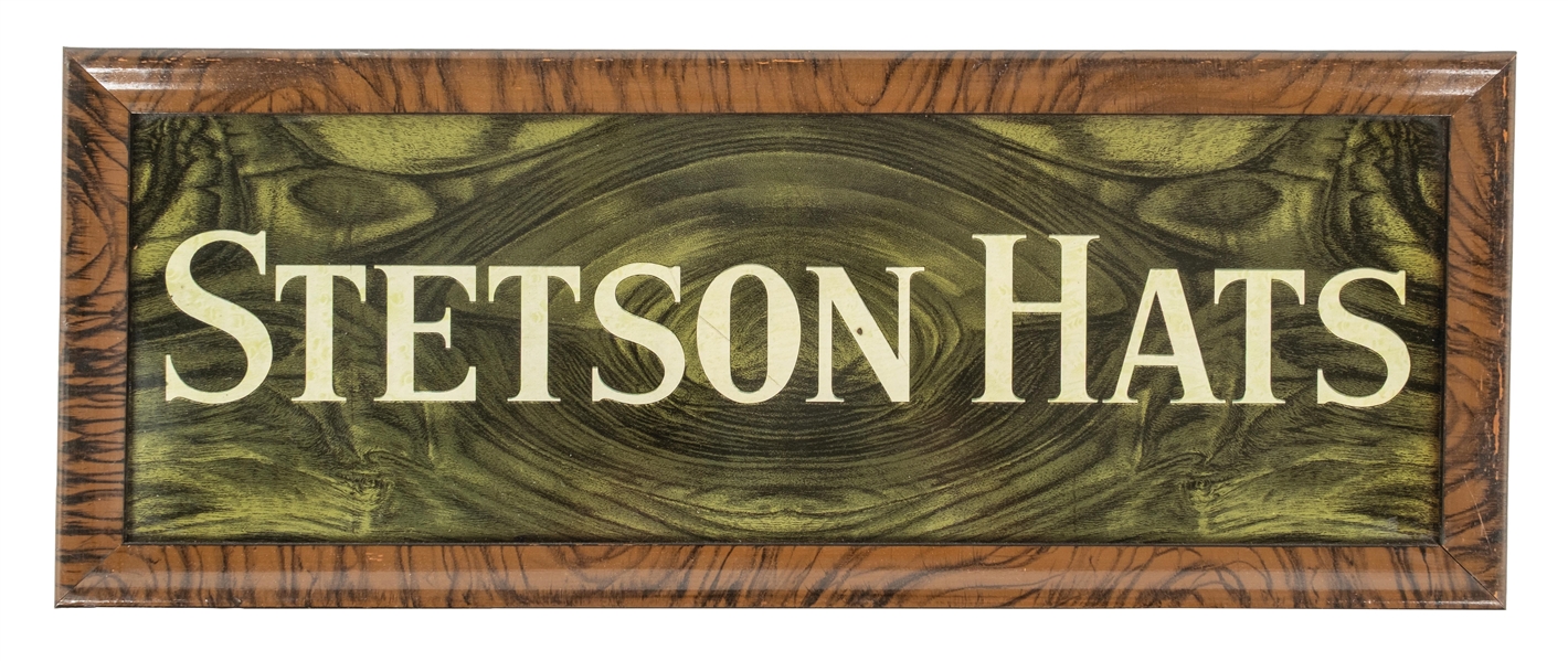 FRAMED TIN STETSON HATS SIGN