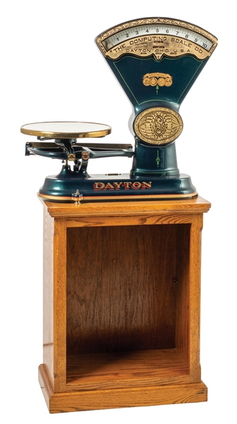 RESTORED COMPUTING SCALE CO. 10 LB. SCALE W/ OAK STAND