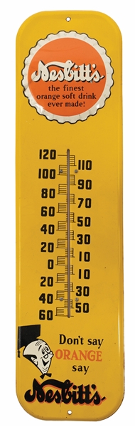 NESBITTS YELLOW TIN THERMOMETER