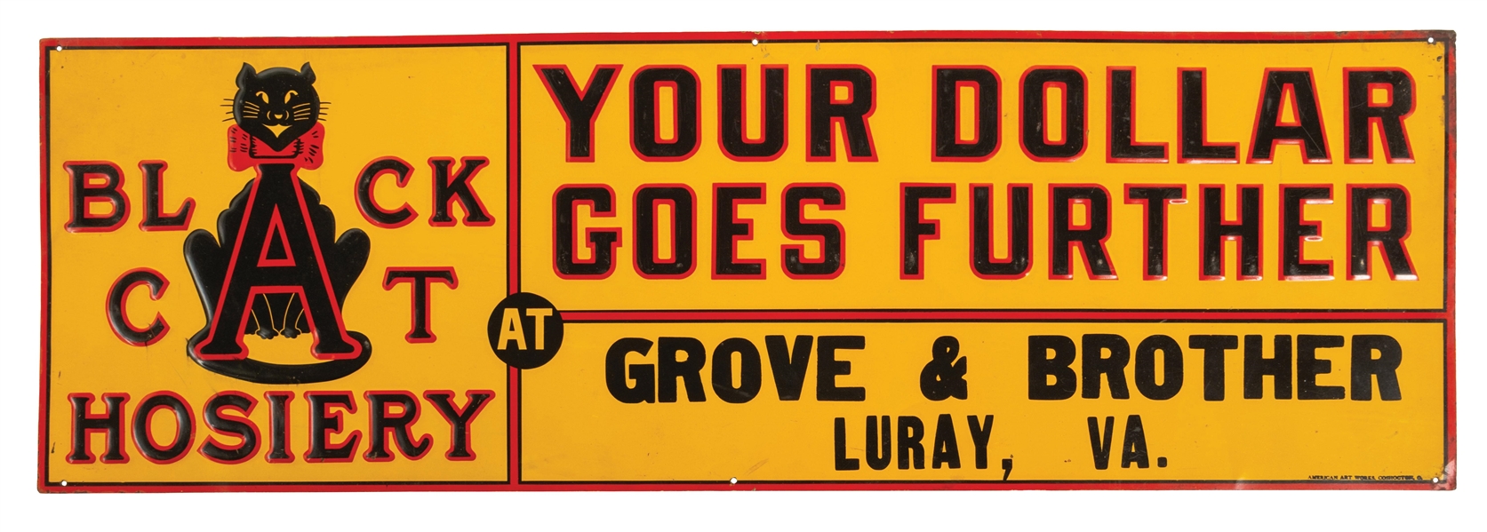 BLACK CAT HOSIERY SIGN