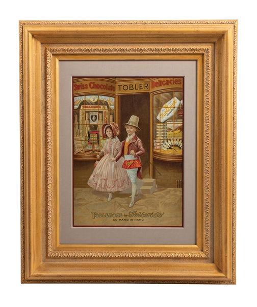 SWISS CHOCOLATE TOBLER DELICACIES FRAMED ADVERTISING