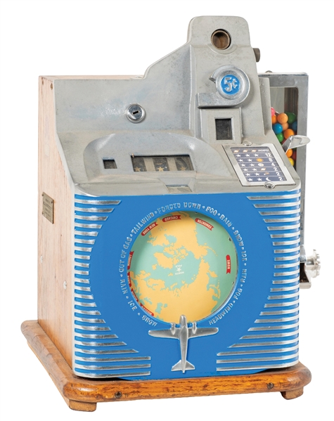 5¢ MILLS QT DIAL "AROUND THE WORLD" SLOT MACHINE
