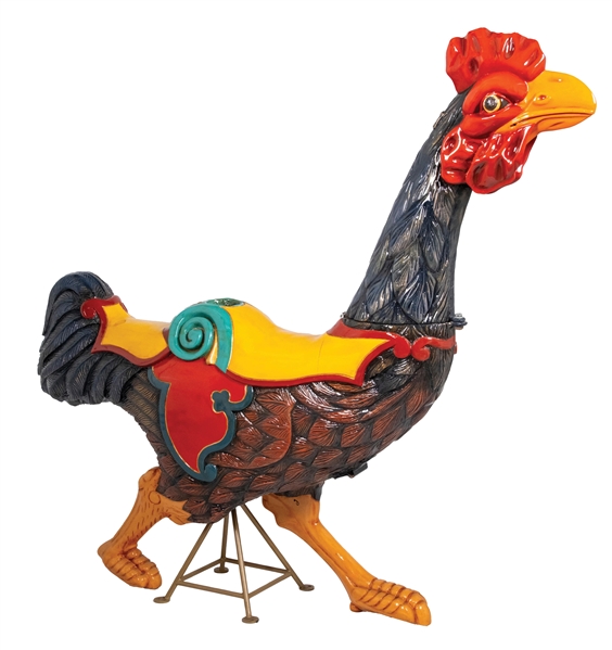 BEAUTIFUL RESTORED ROOSTER CAROUSEL ANIMAL