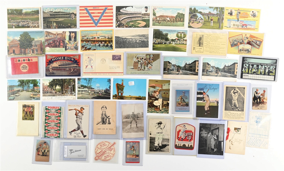 LARGE LOT OF BASEBALL PHOTO CARDS, POSTCARDS, ADVERTISING CARDS, TRADING CARDS & OTHER PAPER EPHEMERA