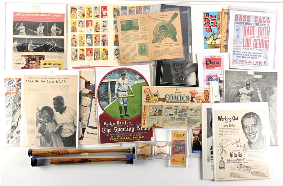 LARGE LOT OF BASEBALL MEMORABILIA, PHOTOGRAPHS, SOUVENIRS & EPHEMERA