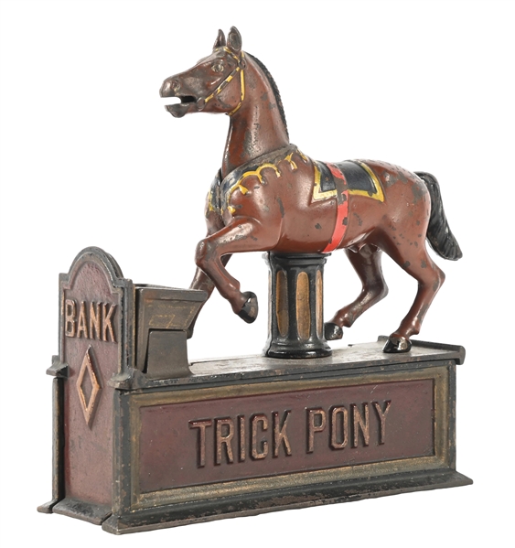SHEPARD HARDWARE CO. TRICK PONY CAST IRON MECHANICAL BANK