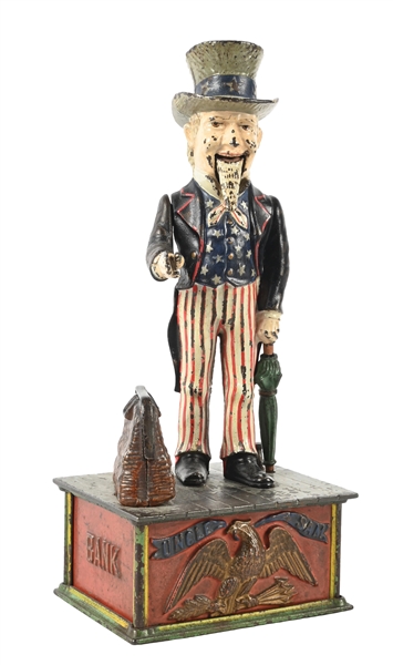 SHEPARD HARDWARE CO. UNCLE SAM CAST IRON MECHANICAL BANK