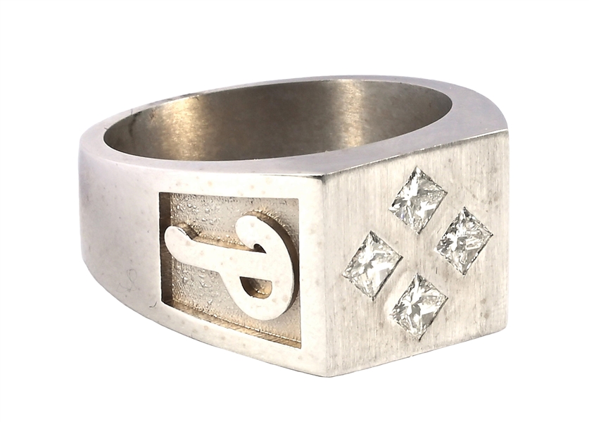 14K WHITE GOLD PHILADELPHIA PHILLIES DIAMOND RING 