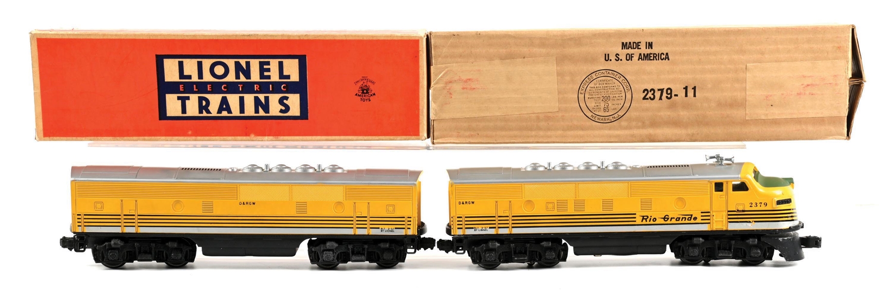 LIONEL 2379 RIO GRANDE F3 A & B UNIT DIESEL LOCOS W/ ORIGINAL BOXES