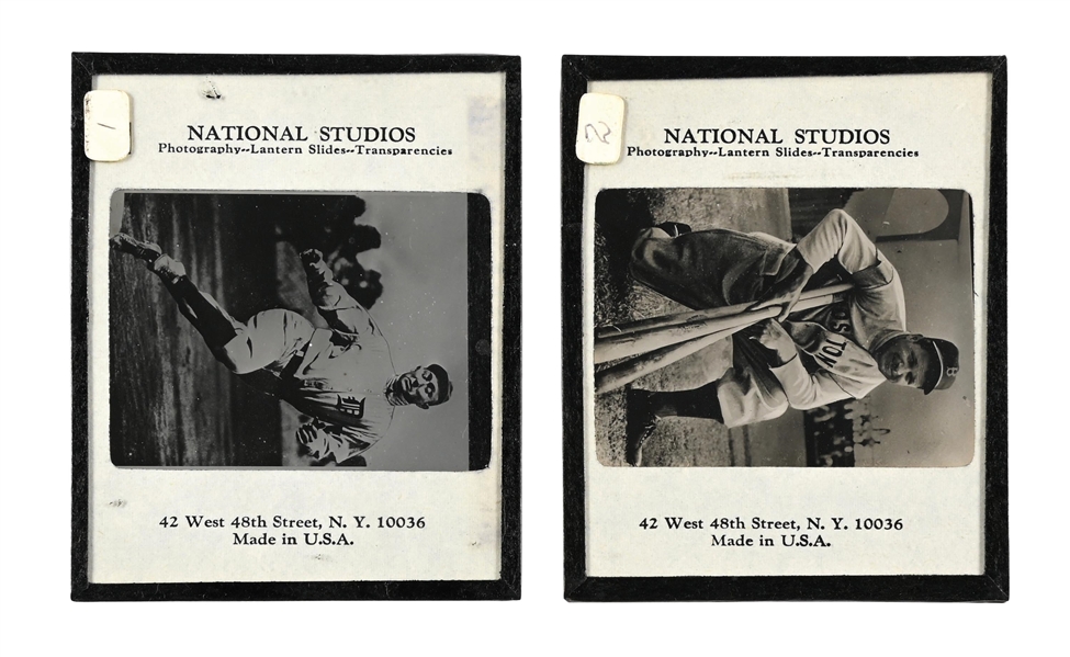 ICONIC TY COBB & JIMMIE FOXX NATIONAL STUDIOS GLASS LANTERN SLIDES - UNIVERSITY ARCHIVES COA.