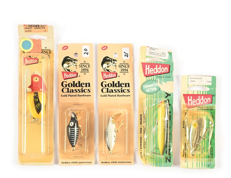 5 HEDDON SPOOK LURES ALL NIP