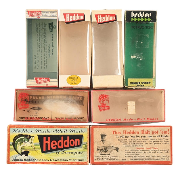 LOT OF EMPTY HEDDON CHUGGER SPOOK BOXES