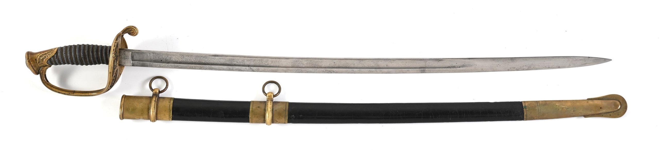 US CIVIL WAR M1850 FOOT OFFICER’S SWORD BY AMES.