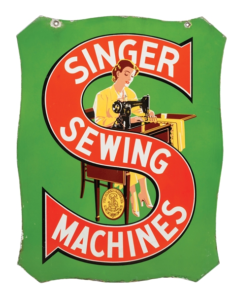 SINGER SEWING MACHINE DOUBLE SIDED SIGN