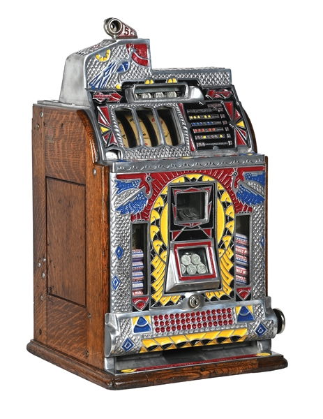 5¢ O. D. JENNINGS VICTORIA SILENT PEACOCK SLOT MACHINE