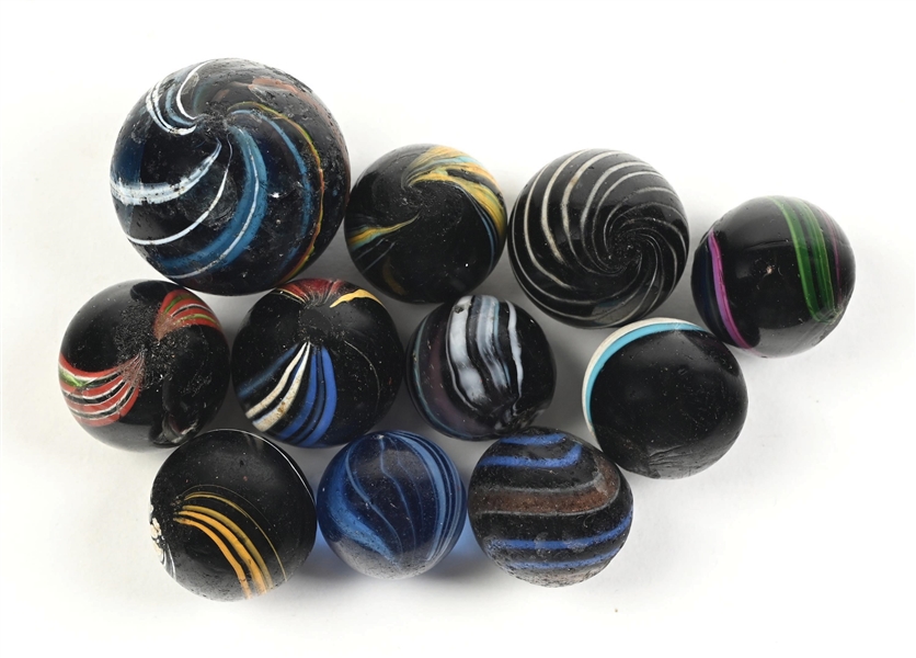 LOT OF 11: HANDMADE MARBLES