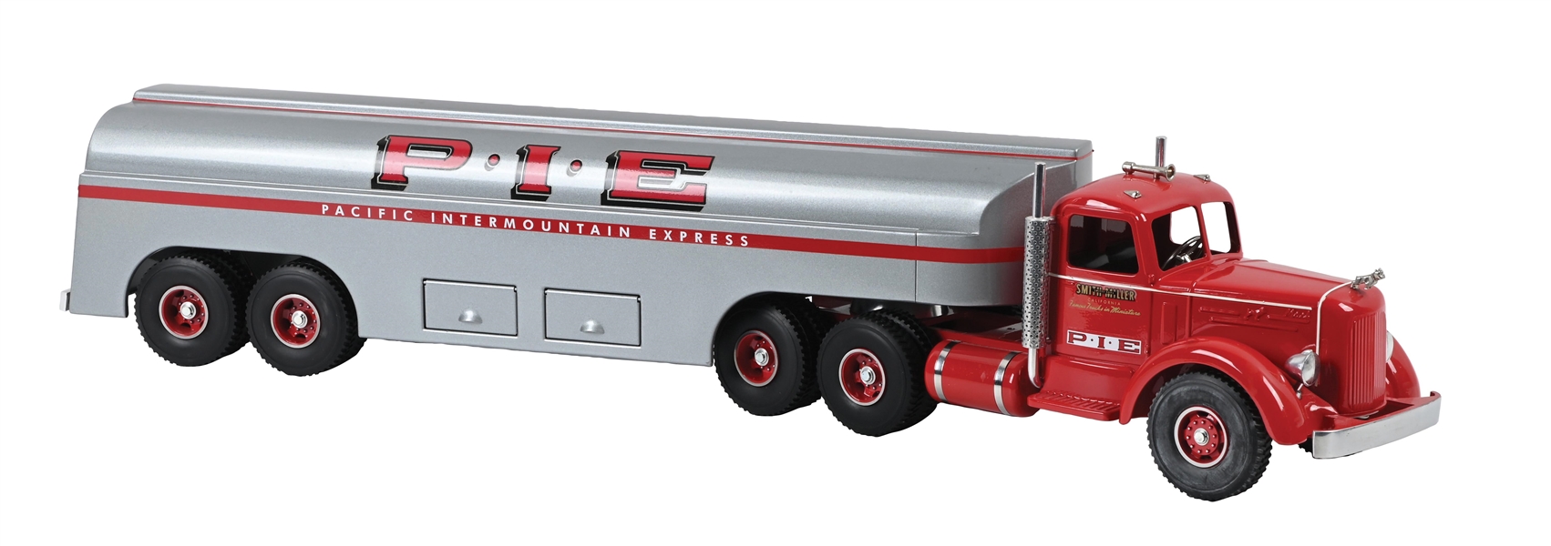 SMITH-MILLER PRESSED STEEL P.I.E. TRACTOR TRAILER TANKER TRUCK W/ BOX