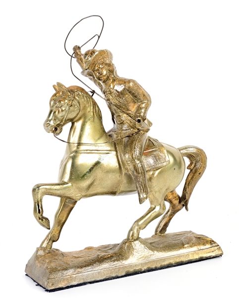A BUFFALO BILL WILD WEST SHOW SOUVINIR METAL FIGURINE.