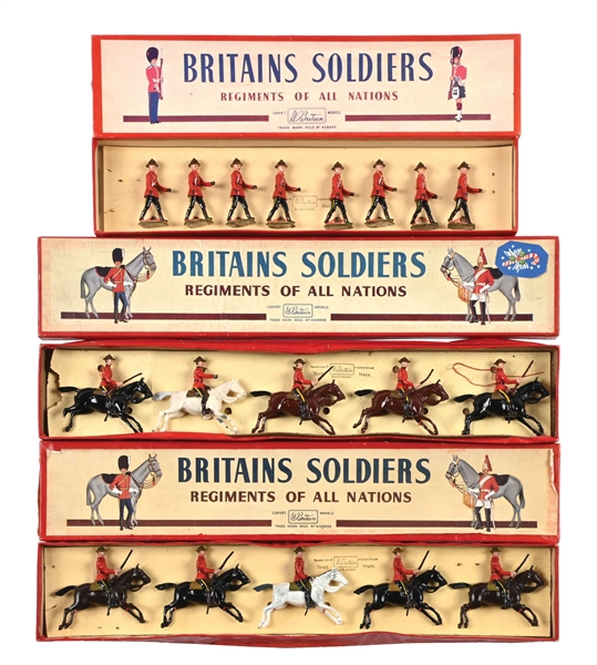 LOT OF 3: W. BRITAIN ROYAL CANADIAN MOUNTED POLICE SETS NO. 1349 & 1554 IN BOXES