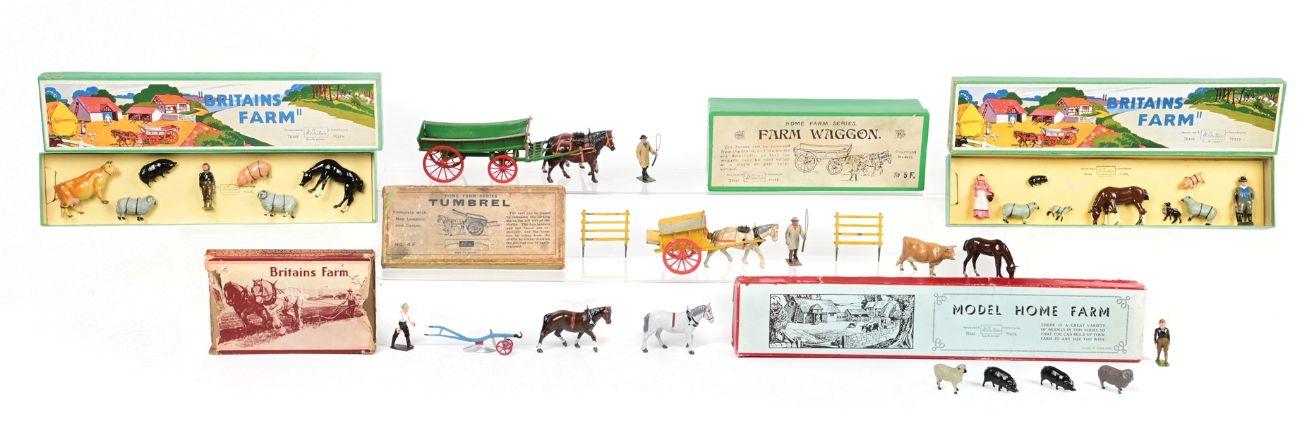 LOT OF 6: W. BRITAINS MODEL HOME FARM SETS IN BOXES