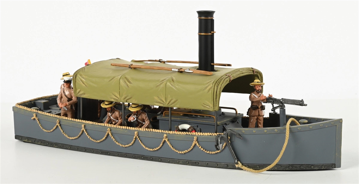 KING & COUNTRY ROYAL NAVY STEAM LAUNCH POPULATED BY LITTLE LEGION CREW MEMBERS