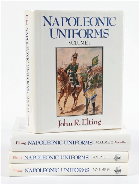 LOT OF 4: NAPOLEONIC UNIFORMS BY JOHN ELTING HARDCOVER BOOKS VOLUME I-IV