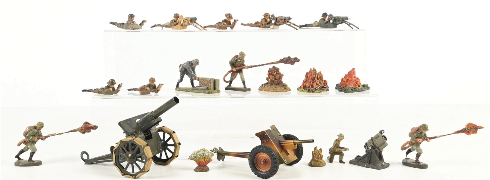 LOT OF 20: ELASTOLIN & LINEOL VARIOUS ARTILLERY & CREWMAN FIGURES