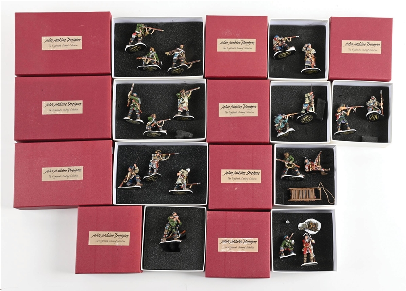 LOT OF 9: JOHN JENKINS COLLECTION OF BATTLE ON SNOWSHOES 1758 SETS IN ORIGINAL BOXES