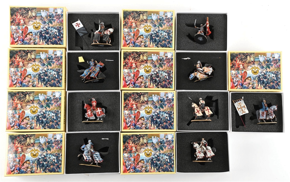 LOT OF 9: FIRST LEGION CRUSADER CAVALRY FIGURES IN BOXES
