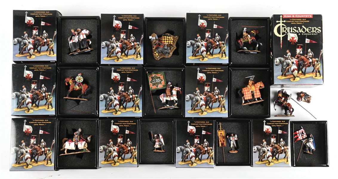 LOT OF 11: KING & COUNTRY CRUSADERS FIGURES IN BOXES