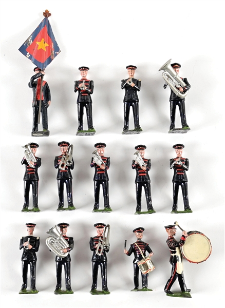 W. BRITAINS SALVATION ARMY BAND IN BLUE UNIFORMS NO. 1309 13-PIECE SET