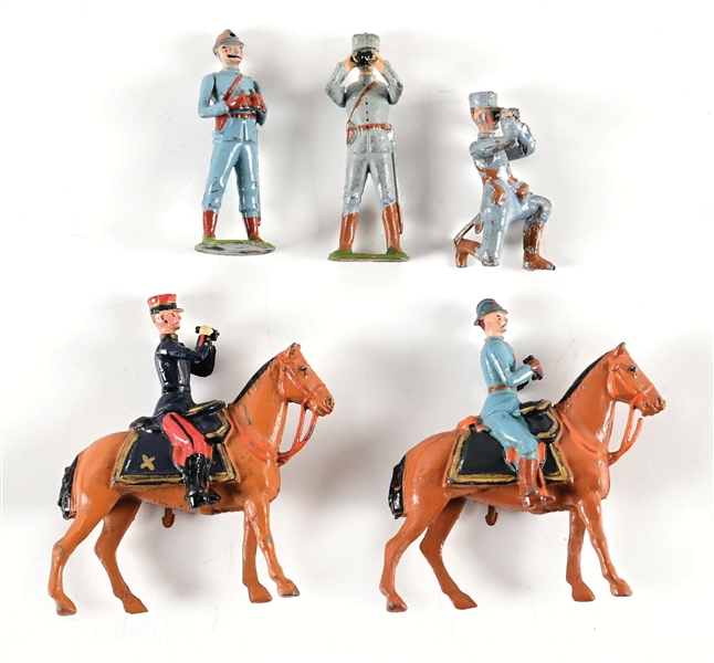 W. BRITAINS PARIS OFFICE FRENCH OBSERVERS LOOSE 5-PIECE ASSORTMENT