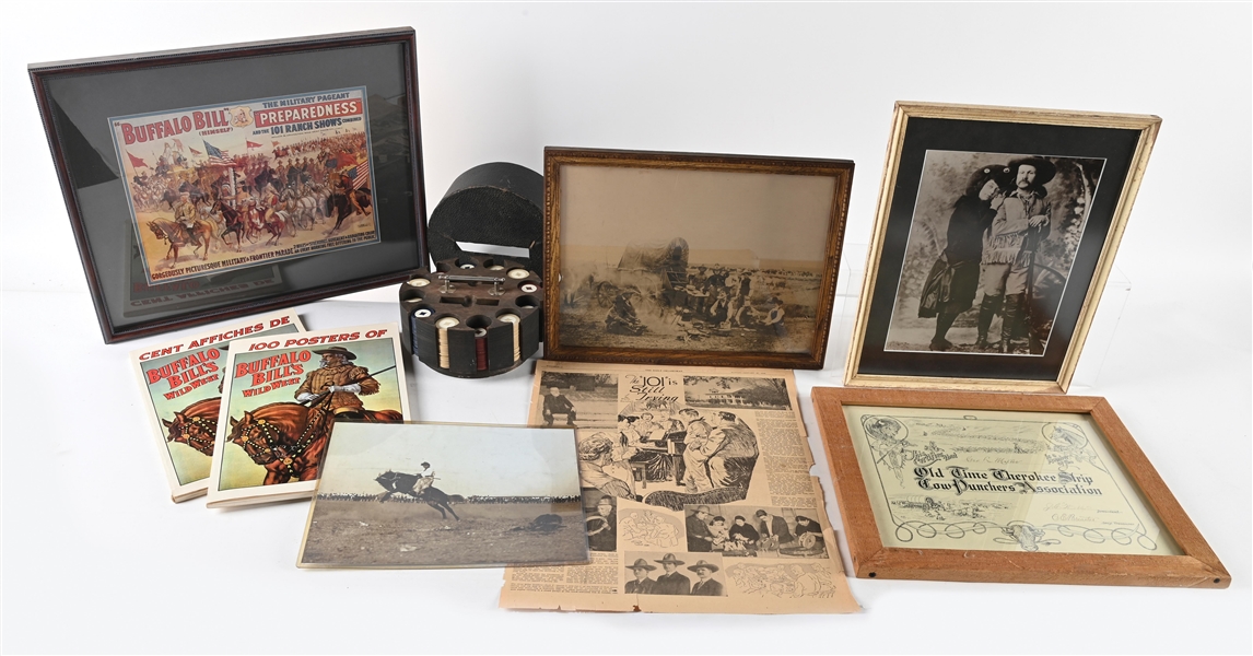 LOT OF 7: BUFFALO BILLS WILD WEST POSTERS AND OTHER ITEMS