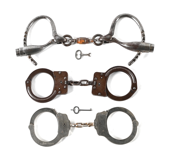 LOT OF 3: PAIRS OF HANDCUFFS WITH KEYS
