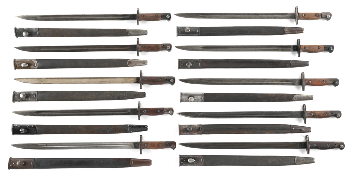 LOT OF 10: BRITISH P1907 BAYONETS. 