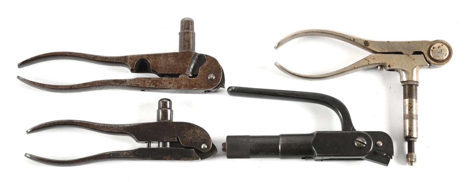 LOT OF (4) 19TH CENTURY WINCHESTER & MARLIN  RELOADING TOOLS.