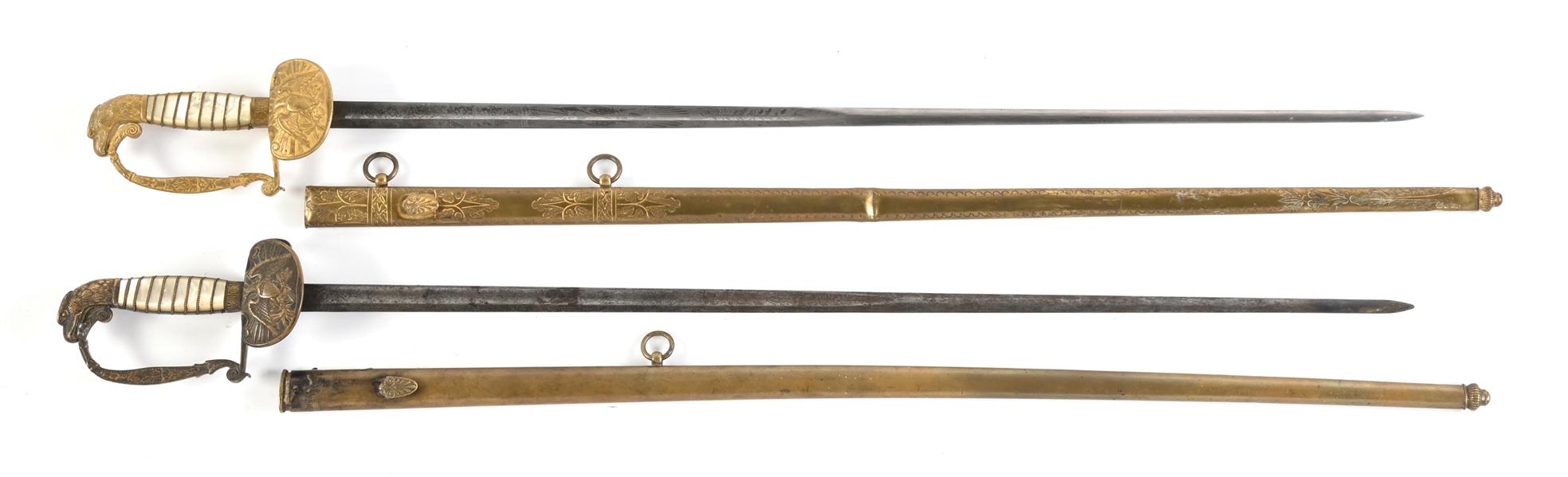 LOT OF 2: US FEDERAL PERIOD OFFICER SWORDS.