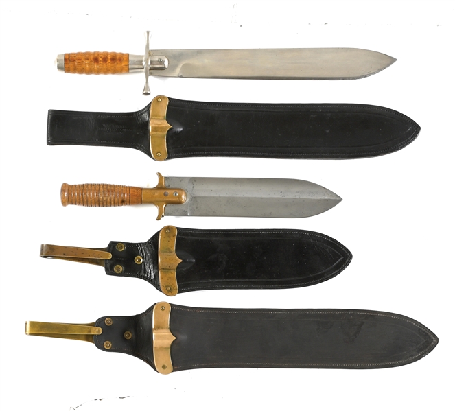LOT OF 2: US M1880 HUNTING KNIFE AND M1887 HOSPITAL CORPS KNIFE.