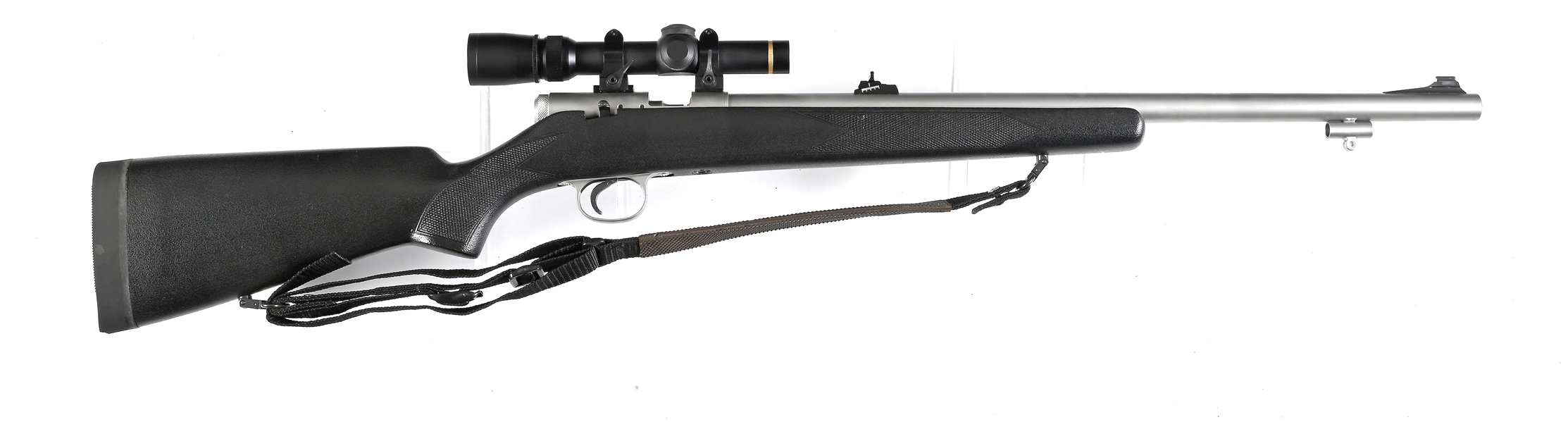 (A) WHITE G SERIES WHITETAIL .504 INLINE PERCUSSION RIFLE WITH LEUPOLD SCOPE.