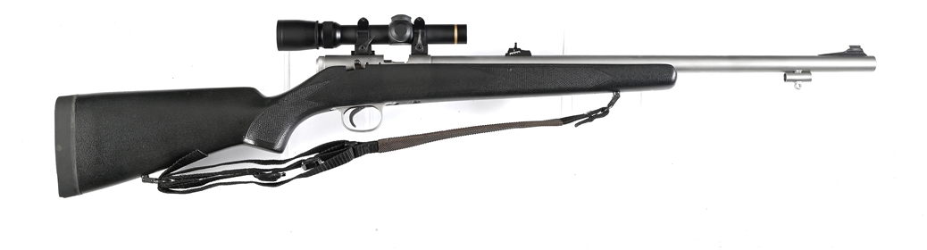 (A) WHITE G SERIES WHITETAIL .504 INLINE PERCUSSION RIFLE WITH LEUPOLD SCOPE.