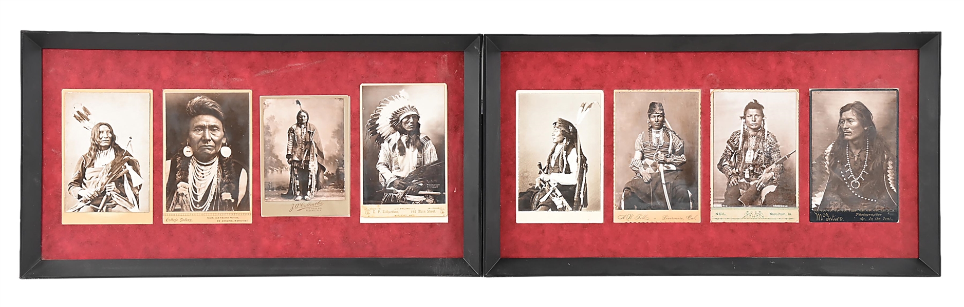 LOT OF 2: REPRODUCTION CABINET CARDS OF NATIVE AMERICAN LEADERS