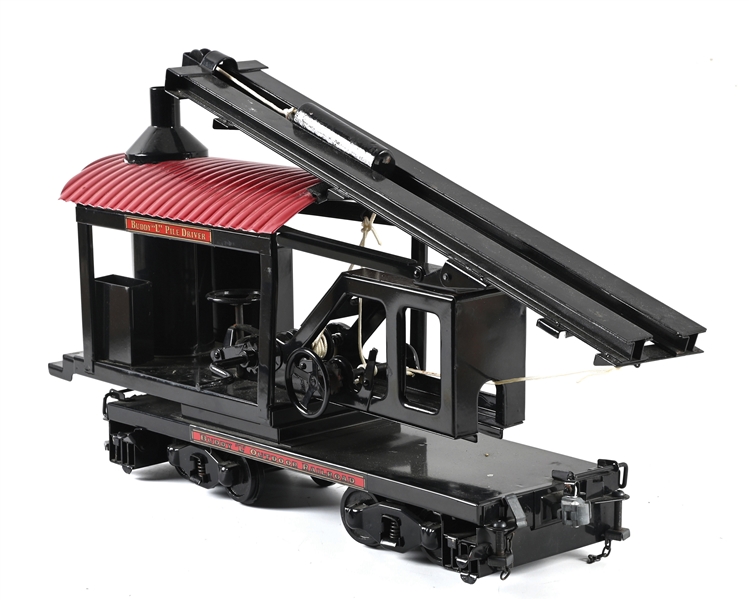 T-REPRODUCTIONS BUDDY "L" PRESSED STEEL OUTDOOR RAILROAD PILE DRIVER