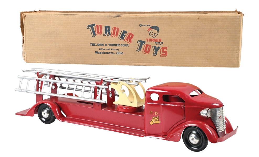 TURNER TOYS NO. 352 HOOK AND LADDER FIRE TRUCK WITH BOX