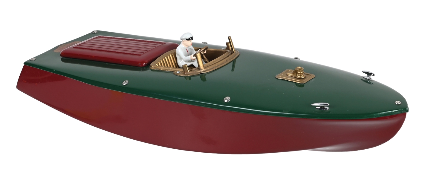 CALWIS INDUSTRIES LTD. ORKIN CRAFT TOY SPEED MOTOR BOAT WITH DRIVER