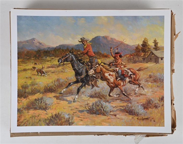 LOT OF APPROXIMATELY 300 "RED RYDER AND LITTLE BEAVER" BY FRED HARMAN PRINTS