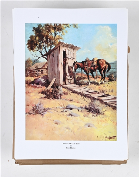 LOT OF APPROXIMATELY 300 "WAITING ON THE BOSS" PRINTS BY FRED HARMAN
